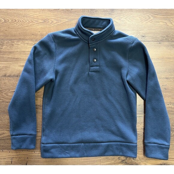 Jeremiah and Sons Men’s S Small Flood Blue Sherpa Lined 3 Snap Close Pullover - Picture 4 of 11